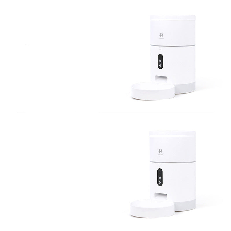 JMT-388874 Automatic WiFi Pet Feeder with Video and Microphone - 10 Servings per Meal, Medium Dry Food Compatible, ABS Material, DC 5V 1A