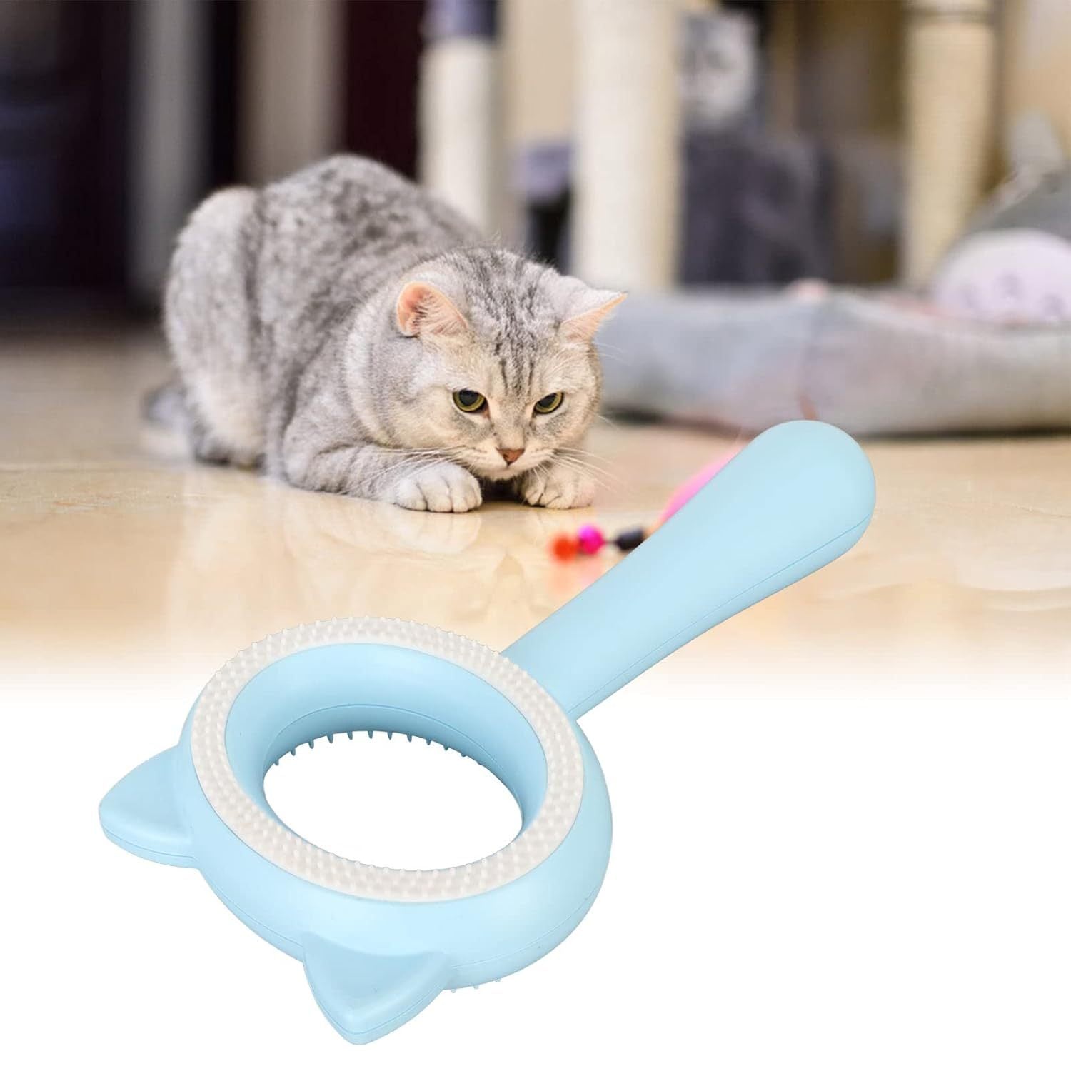 JMT-388938 Double-Sided Pet Grooming Brush with Ergonomic Handle for Quick Hair Removal and Deep Combing for Cats and Dogs