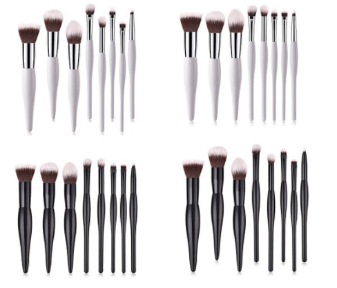 JMT-389130 8-Piece Makeup Cover Brush Set with Wooden Handle and Nylon Bristles