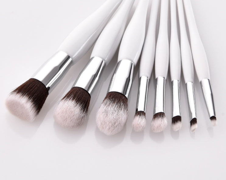 JMT-389130 8-Piece Makeup Cover Brush Set with Wooden Handle and Nylon Bristles