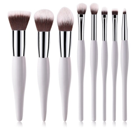 JMT-389130 8-Piece Makeup Cover Brush Set with Wooden Handle and Nylon Bristles