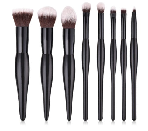 JMT-389130 8-Piece Makeup Cover Brush Set with Wooden Handle and Nylon Bristles