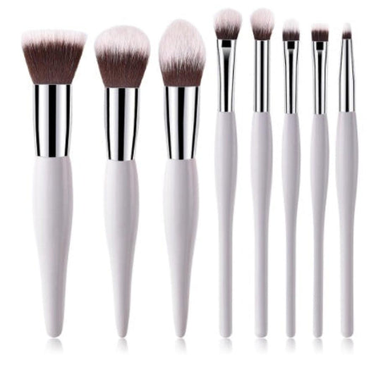 JMT-389130 8-Piece Makeup Cover Brush Set with Wooden Handle and Nylon Bristles