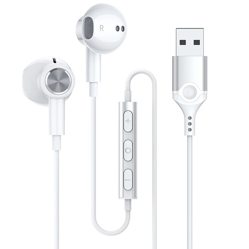 JMT-389514 Wired In-Ear Headphones with Microphone and Volume Control for Gaming and Computer Use, 2.3m Cable, Noise Cancelling