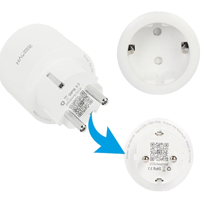 JMT-389642 European WiFi Smart Socket Converter with Fire-Rated Shell and 10A Capacity