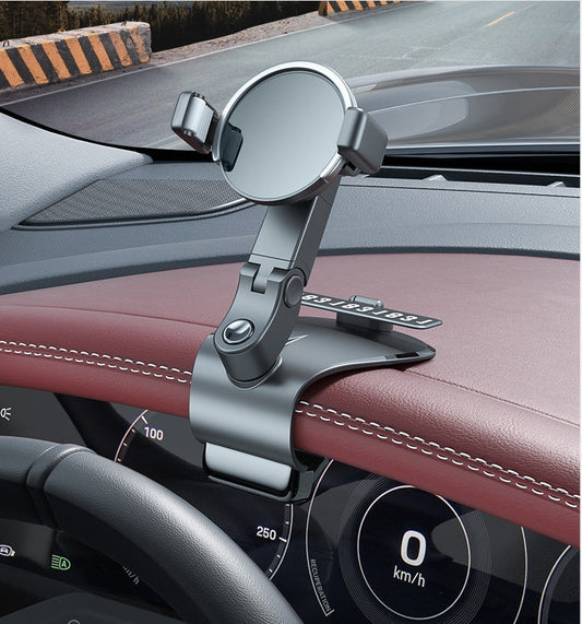 JMT-389706 1200° Rotating Mobile Phone Holder for Car Dashboard, Sun Visor, and Office Desk - Multi-functional Design