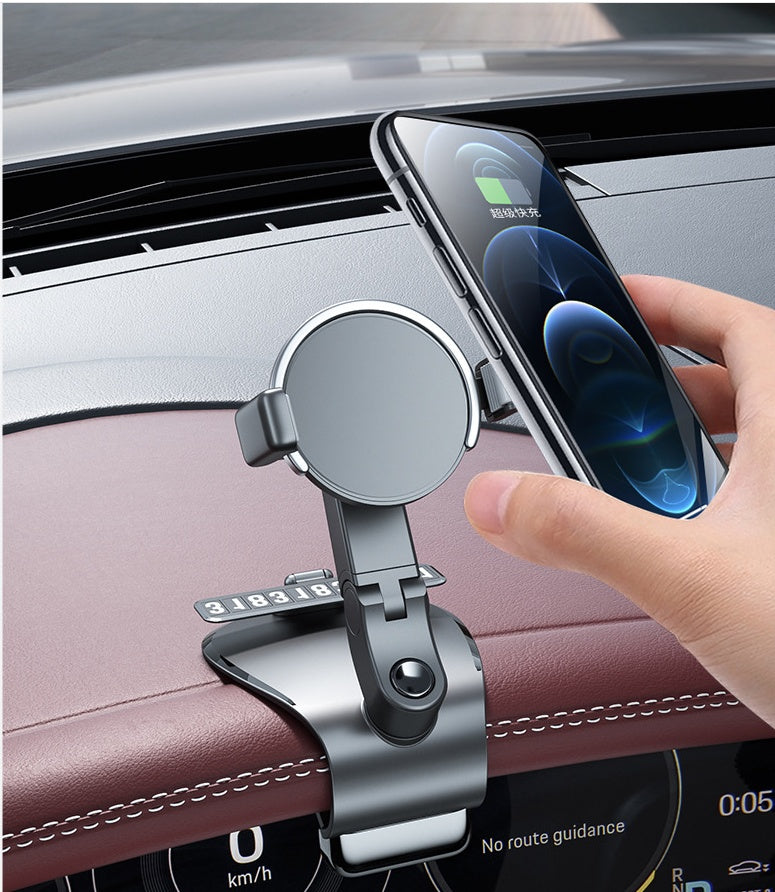 JMT-389706 1200° Rotating Mobile Phone Holder for Car Dashboard, Sun Visor, and Office Desk - Multi-functional Design