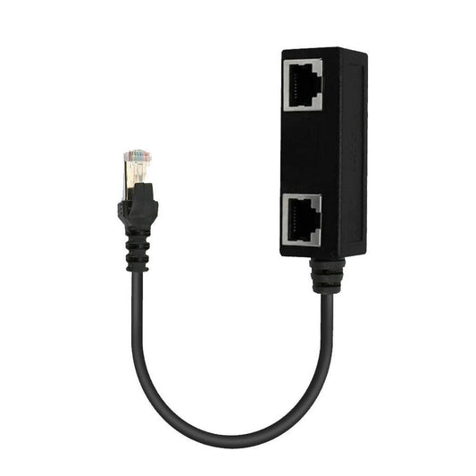 JMT-390026 RJ45 Ethernet Cable Splitter Adapter - 1 Male to 3 Female Ports, Copper Material, 0.2m Length