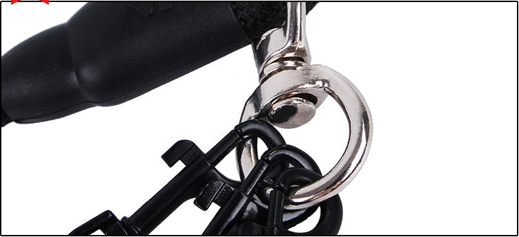 JMT-390346 Durable Nylon Traction Leash for Dogs - One Leash for Three Attachments, Available in Black and Red