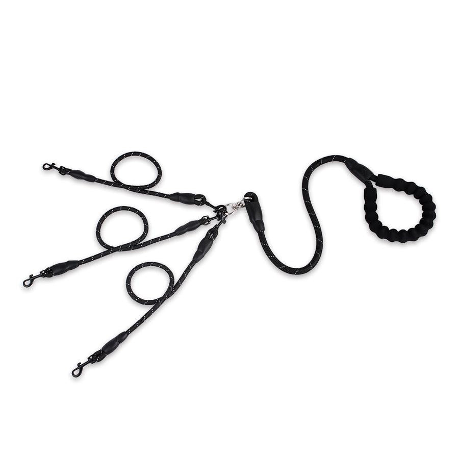 JMT-390346 Durable Nylon Traction Leash for Dogs - One Leash for Three Attachments, Available in Black and Red