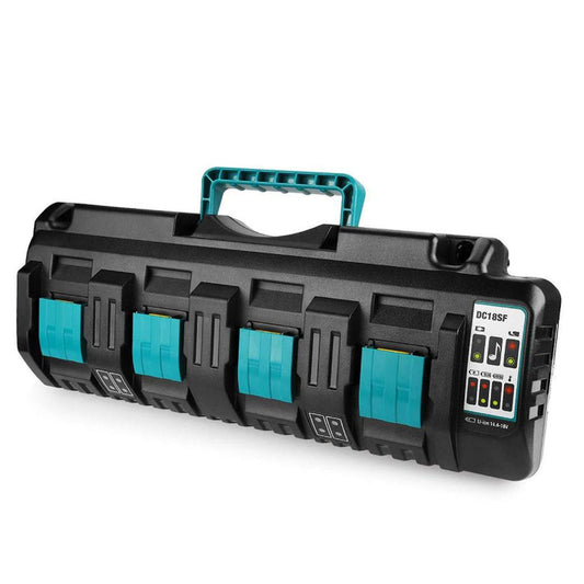JMT-390346 Multi-Voltage Li-Ion Fast Charger for Makita Lithium Batteries, 4-Bay Charging Capability
