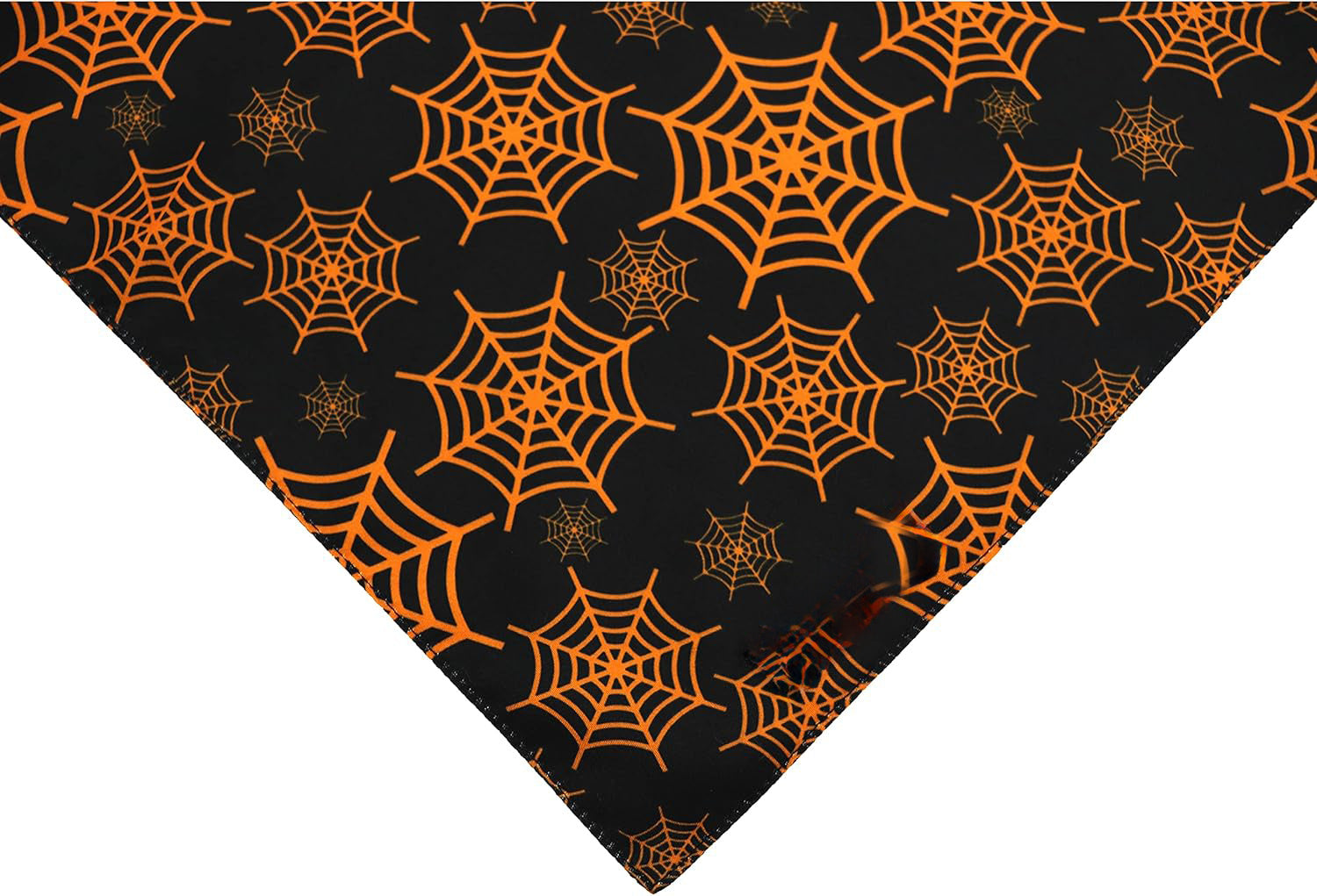 JMT-390474 Reversible Halloween Dog Bandana with Pumpkin and Spider Web Designs for Pets, Adjustable Fit up to 16 Inches