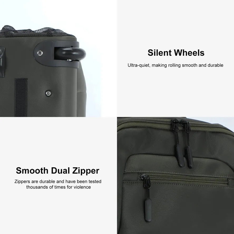JMT-390730 20 Inch Travel Trolley Laptop Backpack with Wheels for Men - Durable Outdoor Fabric Design