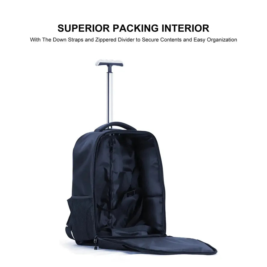 JMT-390730 20 Inch Travel Trolley Laptop Backpack with Wheels for Men - Durable Outdoor Fabric Design