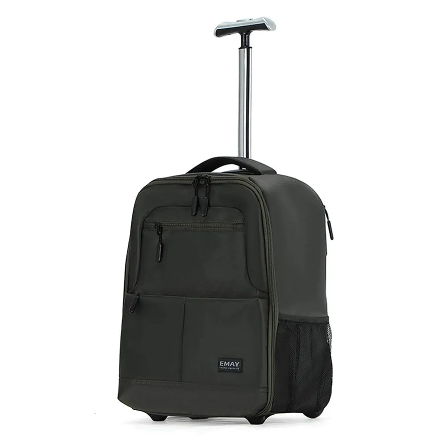 JMT-390730 20 Inch Travel Trolley Laptop Backpack with Wheels for Men - Durable Outdoor Fabric Design