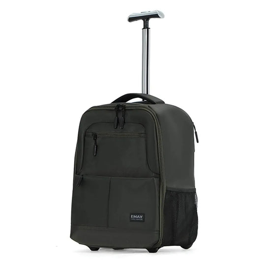 JMT-390730 20 Inch Travel Trolley Laptop Backpack with Wheels for Men - Durable Outdoor Fabric Design