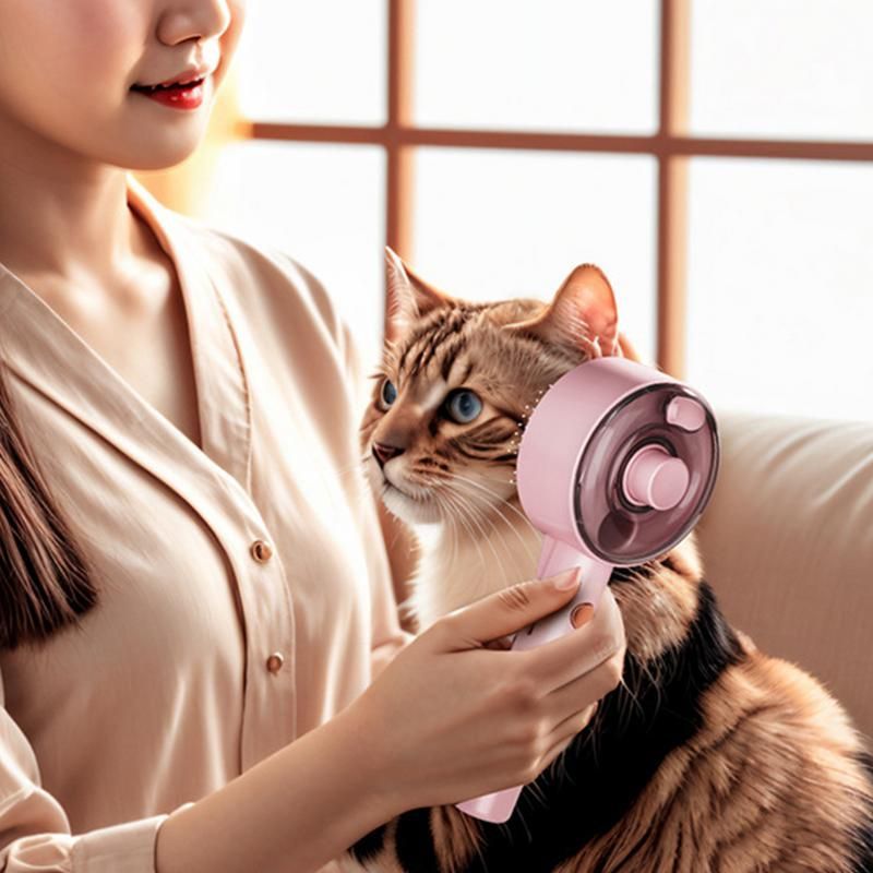 JMT-391242 USB Rechargeable Multifunctional Pet Steam Brush for Dogs and Cats - Defur Comb for Long and Short Hair