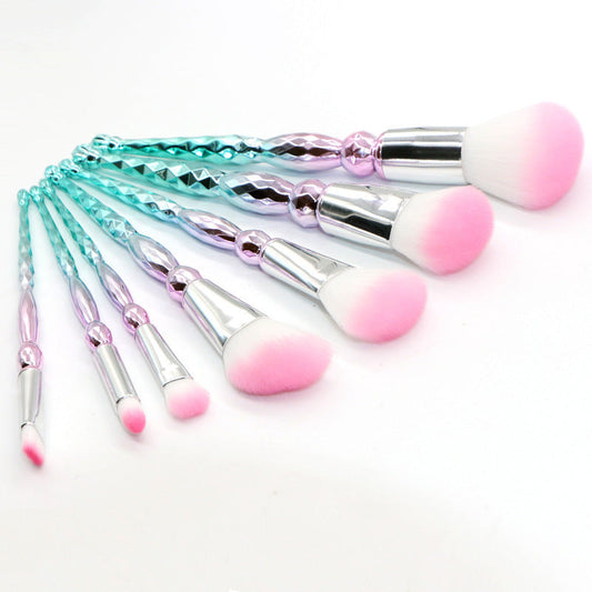 JMT-391434 7-Piece Portable Makeup Brush Set with Rayon Bristles and Plastic Handles