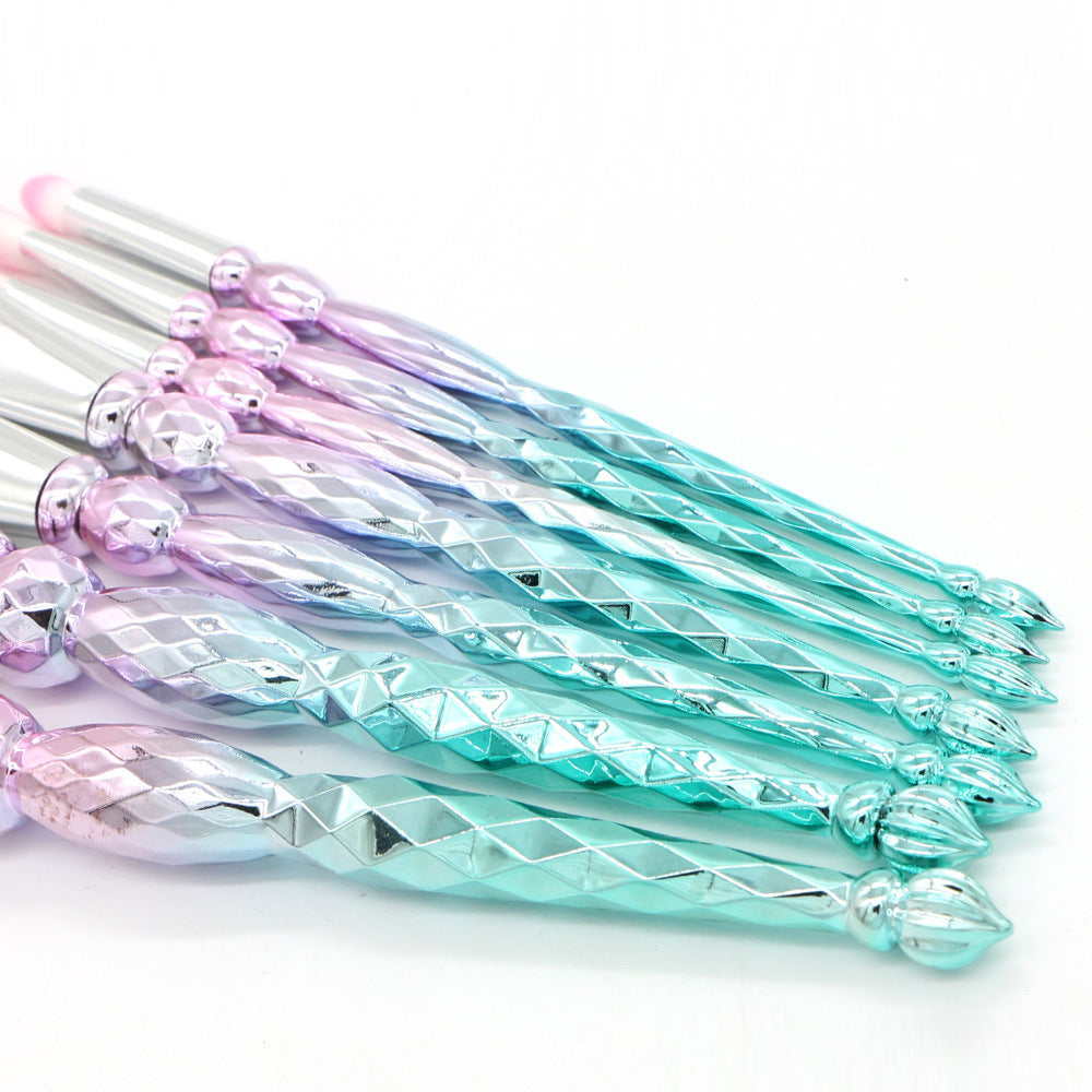JMT-391434 7-Piece Portable Makeup Brush Set with Rayon Bristles and Plastic Handles