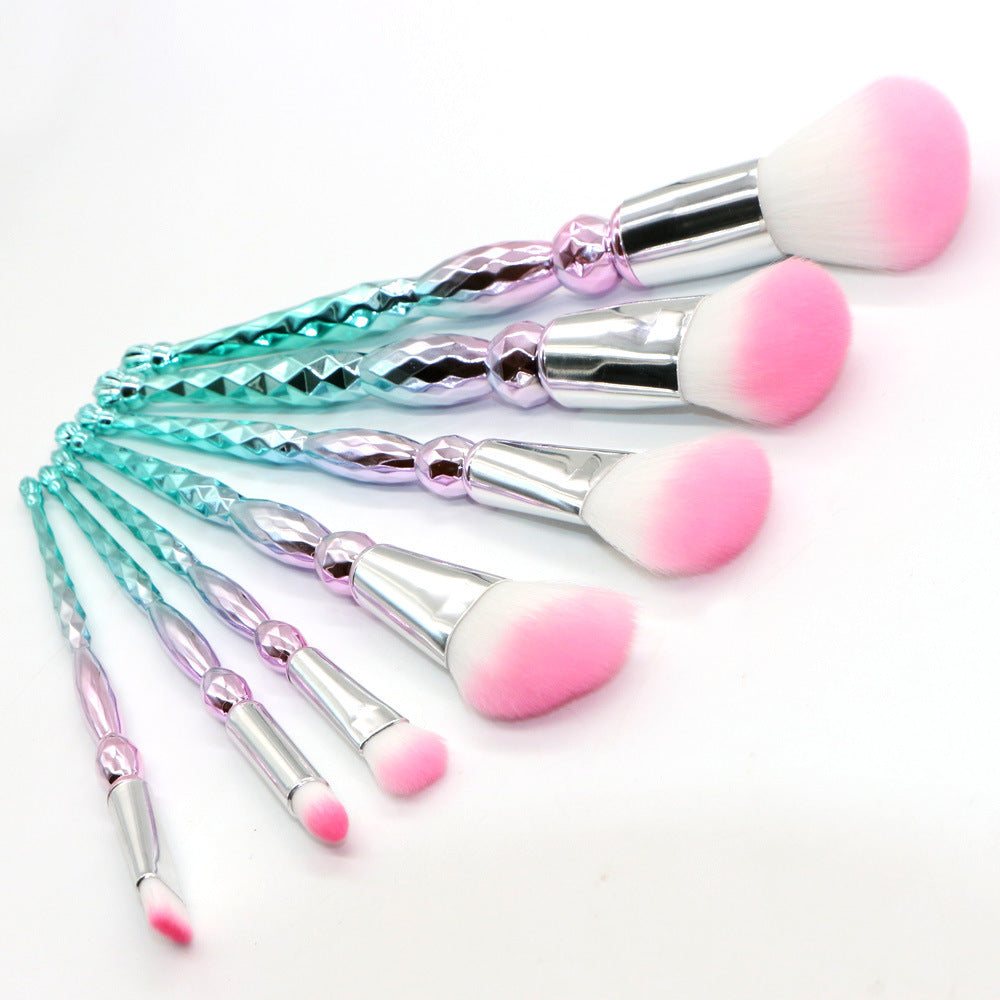 JMT-391434 7-Piece Portable Makeup Brush Set with Rayon Bristles and Plastic Handles