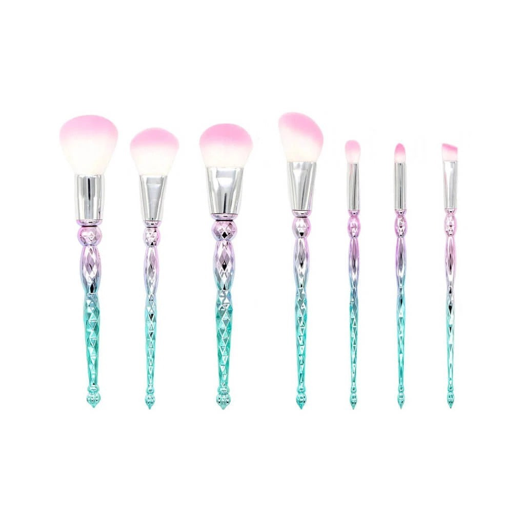 JMT-391434 7-Piece Portable Makeup Brush Set with Rayon Bristles and Plastic Handles