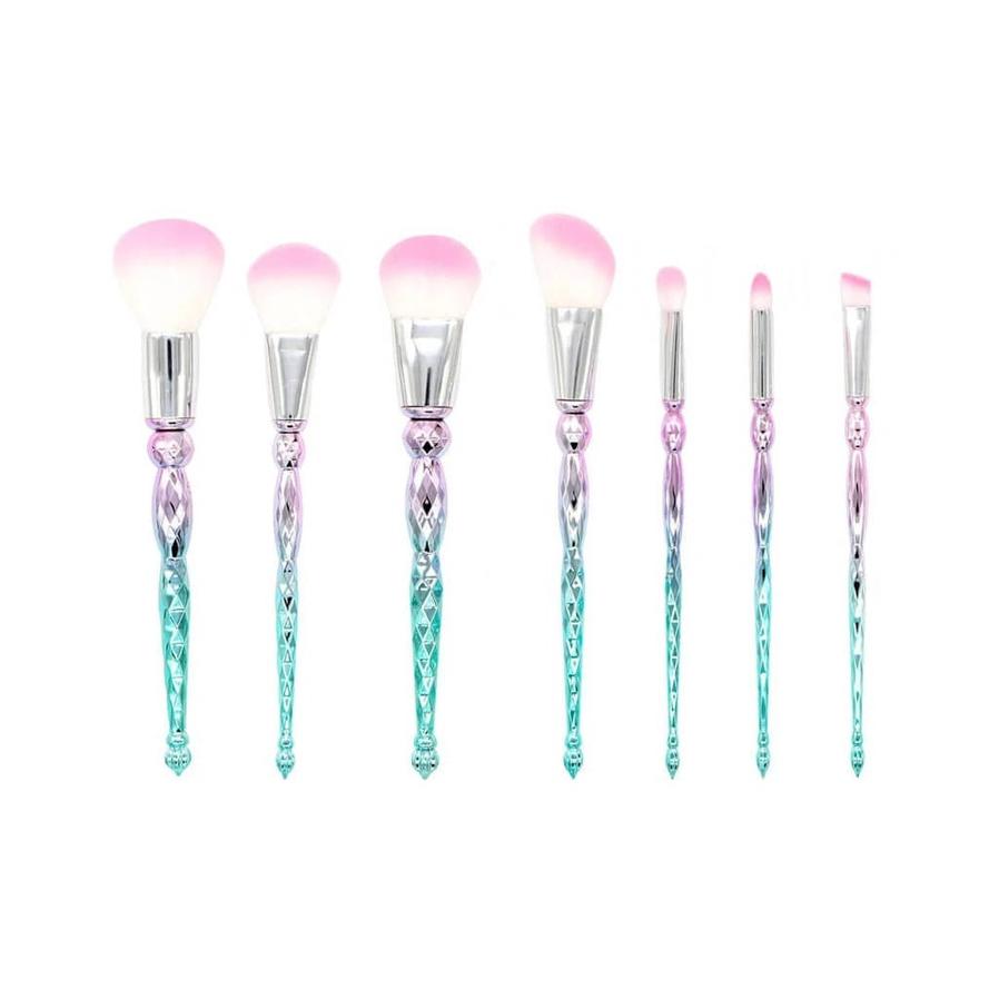 JMT-391434 7-Piece Portable Makeup Brush Set with Rayon Bristles and Plastic Handles