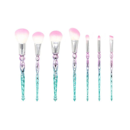 JMT-391434 7-Piece Portable Makeup Brush Set with Rayon Bristles and Plastic Handles