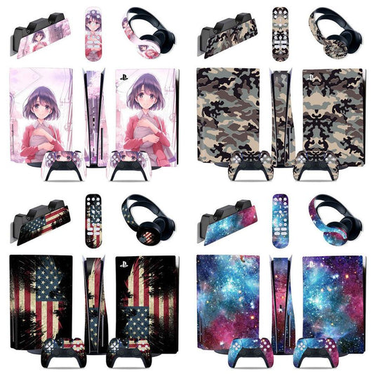 JMT-391626 PS5 Full Body PVC Air Duct Sticker Set with Handle and Console Covers