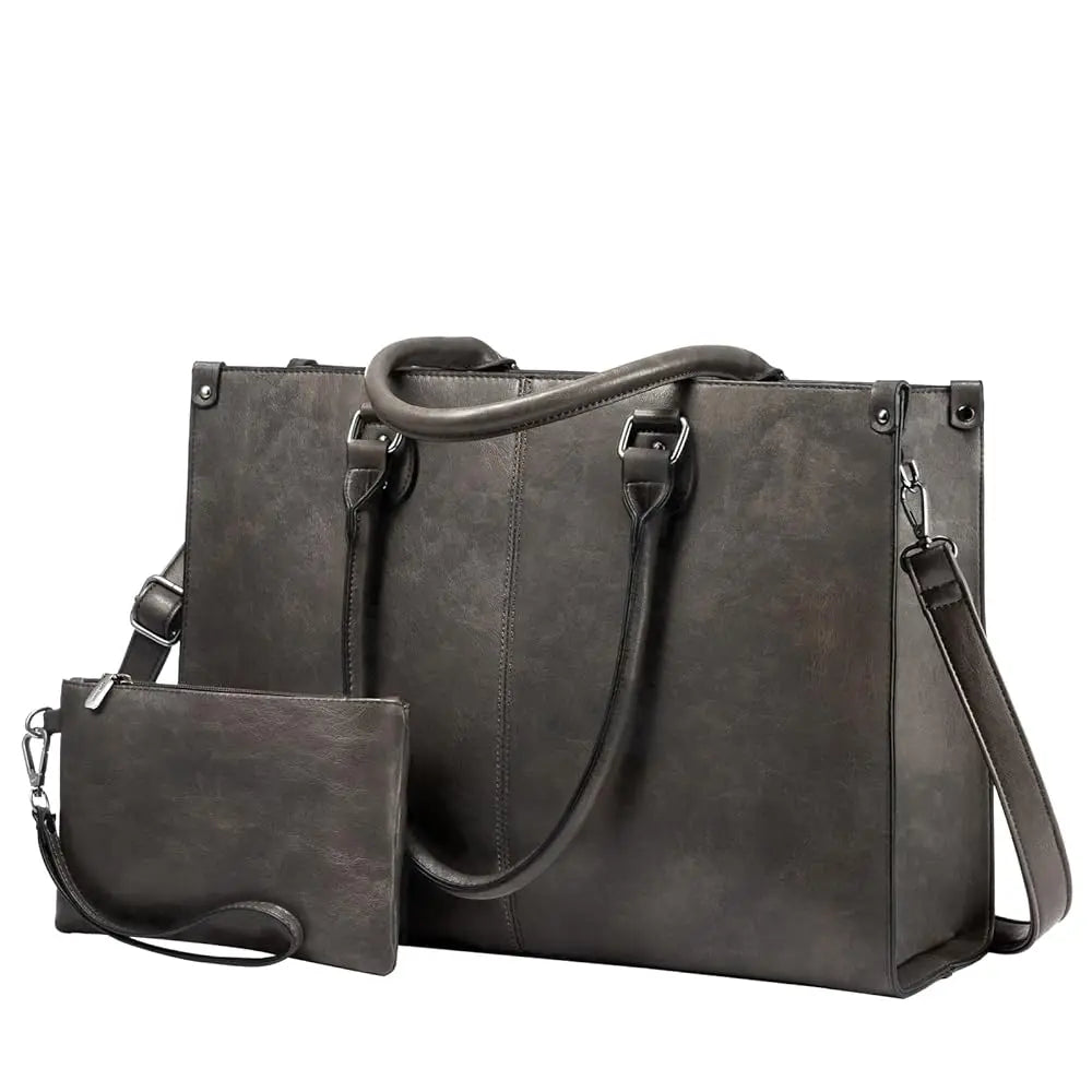 JMT-391882 Women's PU Leather Laptop Tote Bag for 15.6-Inch Laptops - Stylish Office Messenger Handbag