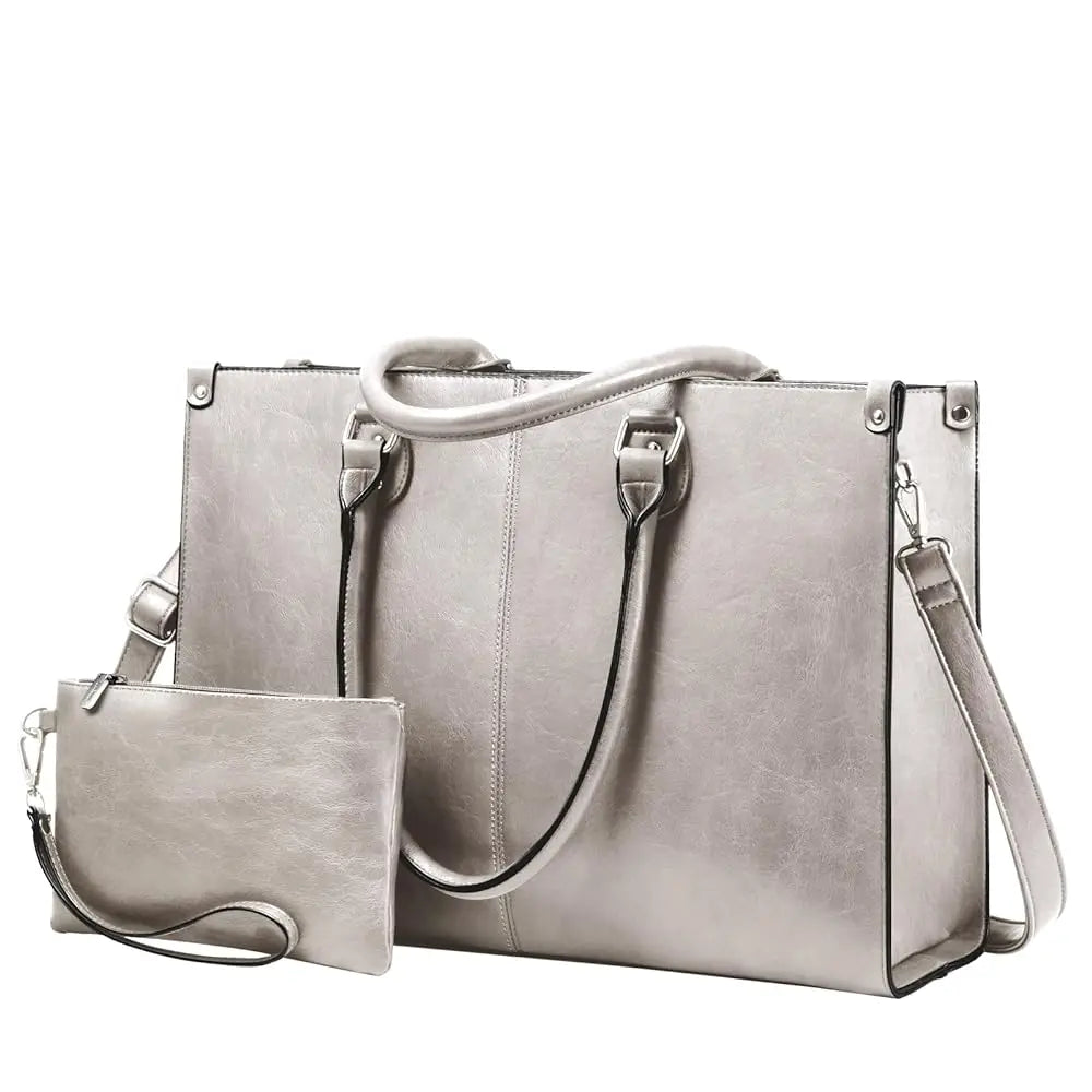 JMT-391882 Women's PU Leather Laptop Tote Bag for 15.6-Inch Laptops - Stylish Office Messenger Handbag