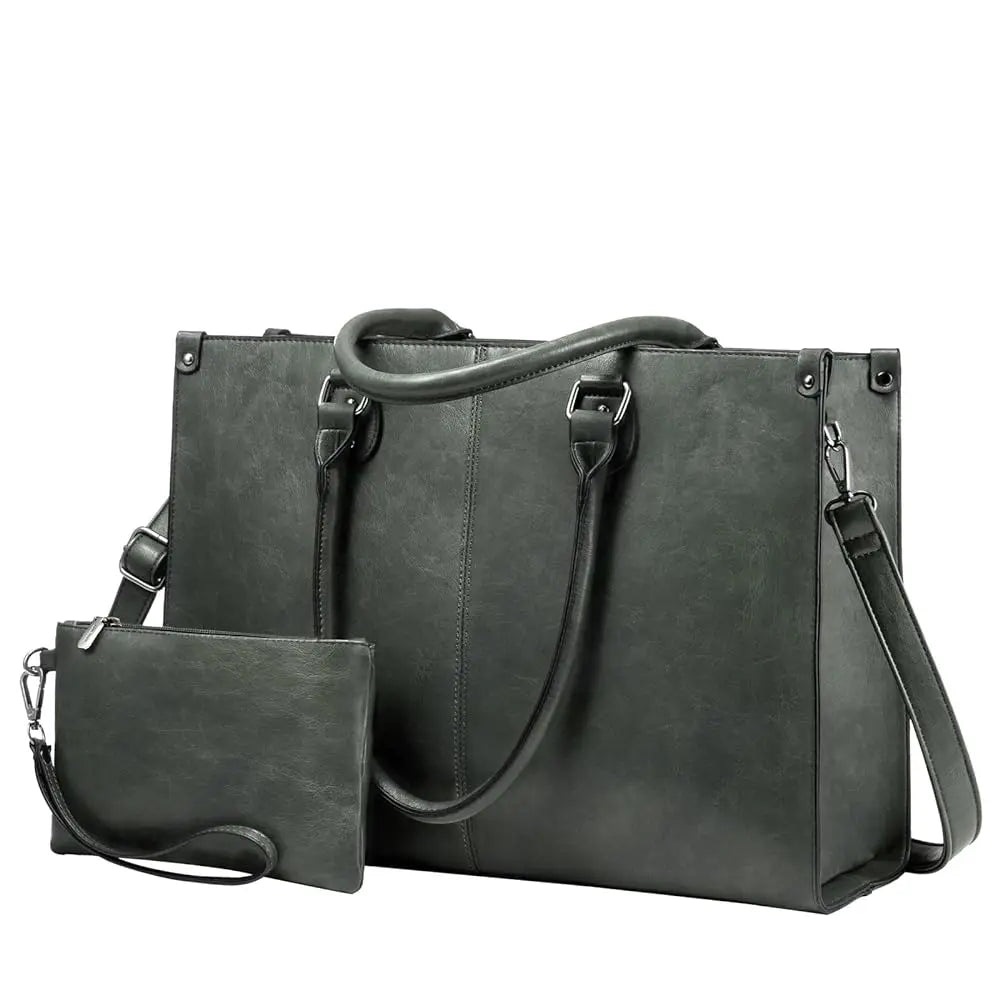 JMT-391882 Women's PU Leather Laptop Tote Bag for 15.6-Inch Laptops - Stylish Office Messenger Handbag