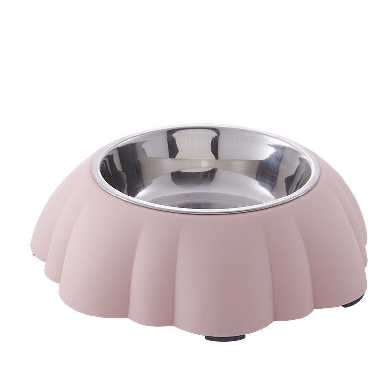 JMT-392330 Stylish Pet Bowl with Stainless Steel Inner and Eco-Friendly Plastic Outer - 21.5cm in Pink, Green, or Blue