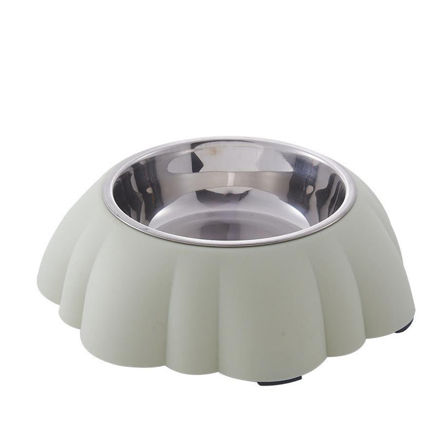 JMT-392330 Stylish Pet Bowl with Stainless Steel Inner and Eco-Friendly Plastic Outer - 21.5cm in Pink, Green, or Blue