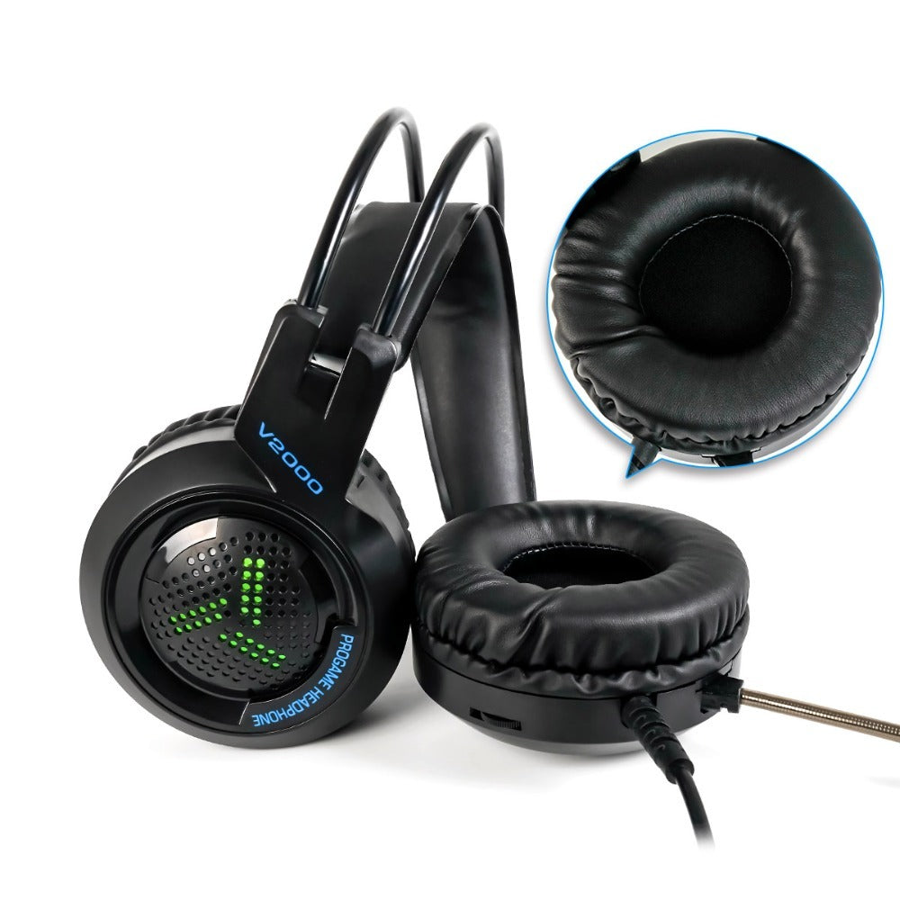 JMT-392970 Wired Gaming Headset with 3.5mm and USB Connectivity, 50mm Speakers, and Inline Microphone