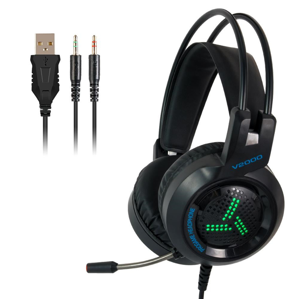 JMT-392970 Wired Gaming Headset with 3.5mm and USB Connectivity, 50mm Speakers, and Inline Microphone