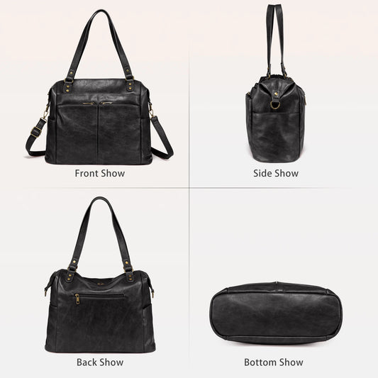 JMT-393034 Spacious PU Leather Tote Bag for Women - Versatile Hobo Shoulder and Crossbody Design, Ideal for Laptops