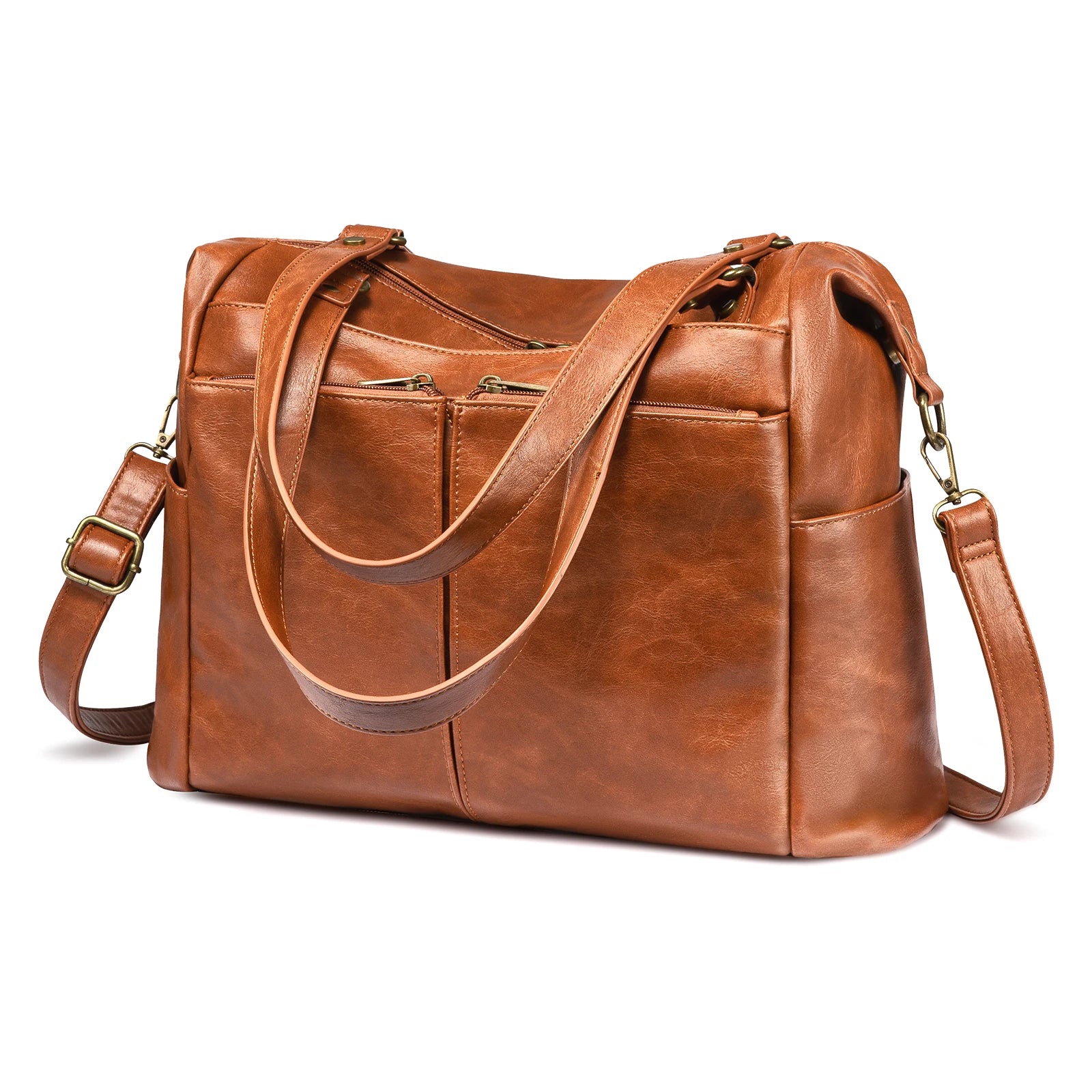 JMT-393034 Spacious PU Leather Tote Bag for Women - Versatile Hobo Shoulder and Crossbody Design, Ideal for Laptops