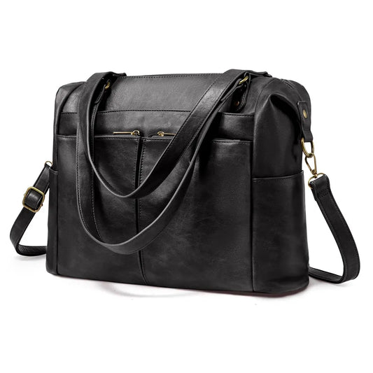 JMT-393034 Spacious PU Leather Tote Bag for Women - Versatile Hobo Shoulder and Crossbody Design, Ideal for Laptops