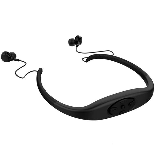 JMT-393802 2-in-1 Bluetooth Wireless Earphones & MP3 Player, IPX8 Waterproof Neckband Headset with Microphone, 8GB Storage
