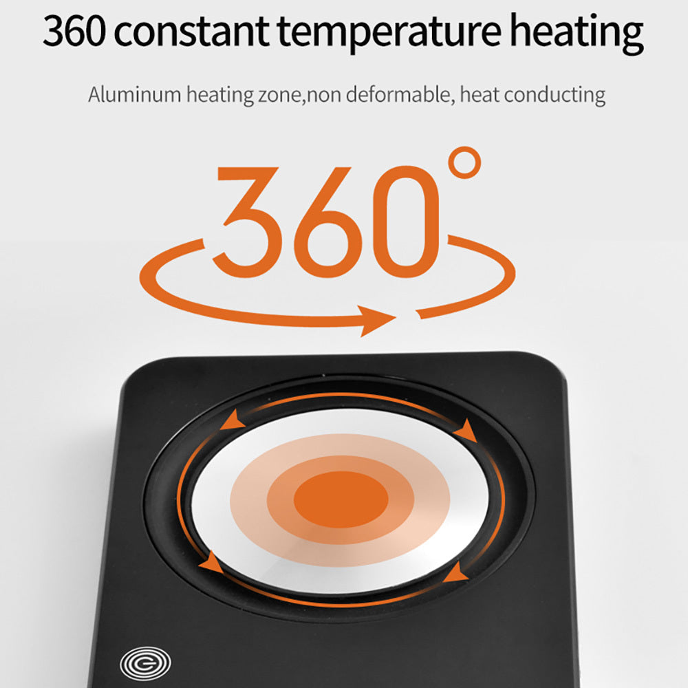 JMT-393994 Wireless Charging Pad with Constant Temperature Heating, 24W USB Power Supply, Black ABS Design