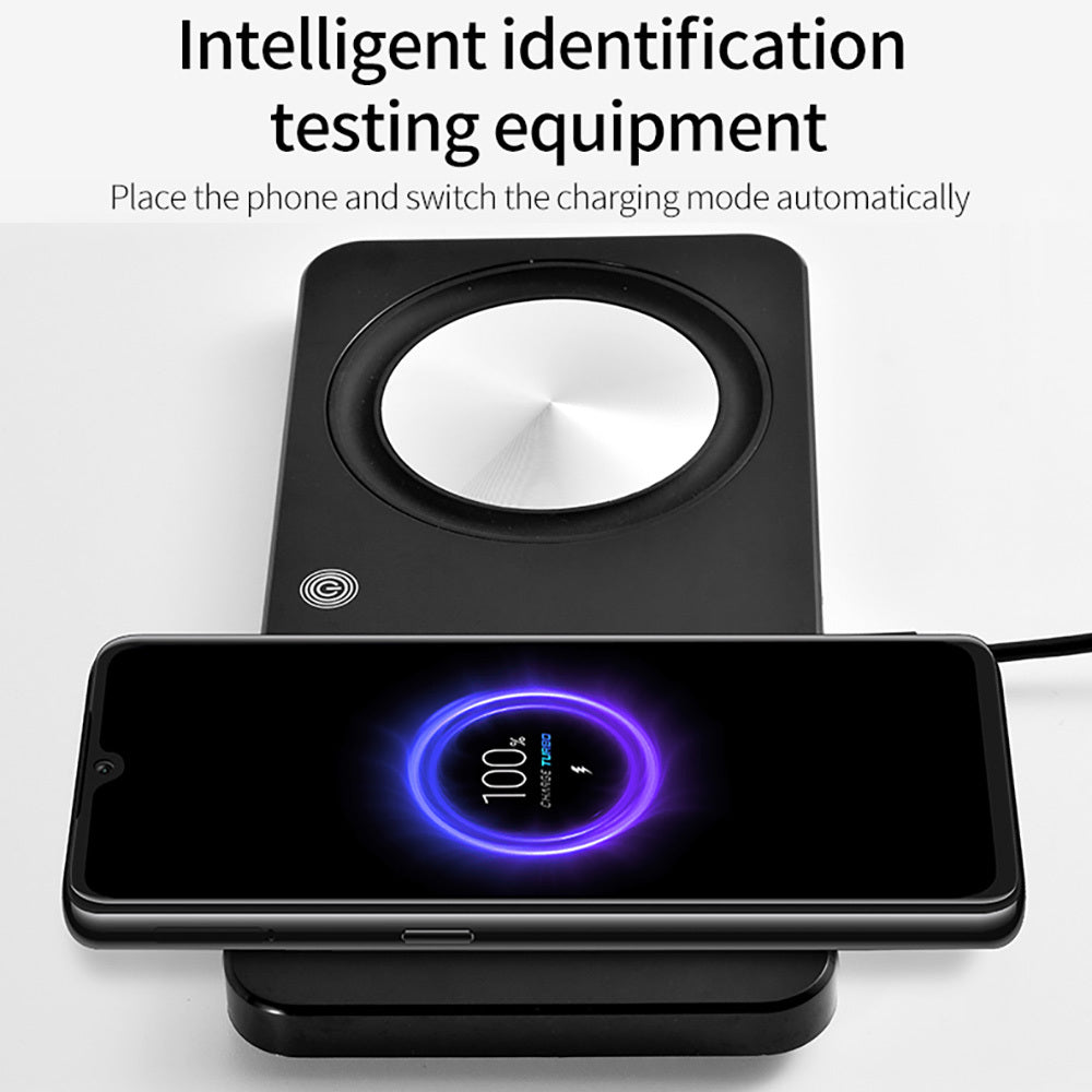 JMT-393994 Wireless Charging Pad with Constant Temperature Heating, 24W USB Power Supply, Black ABS Design