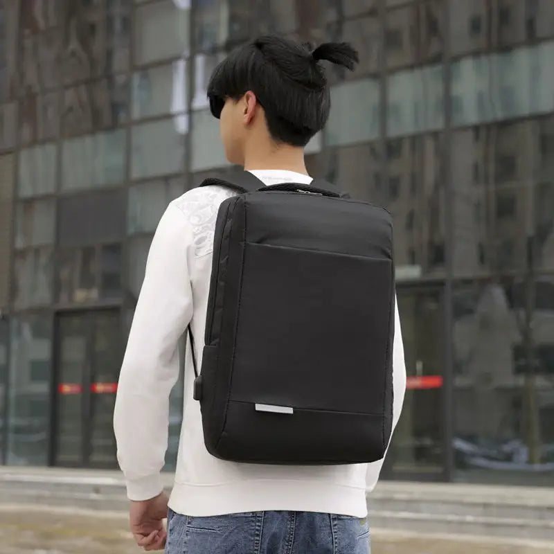 JMT-394634 Customizable Waterproof Laptop Backpack with USB Charging Port for Men, Polyester Business Rucksack with Zipper Closure