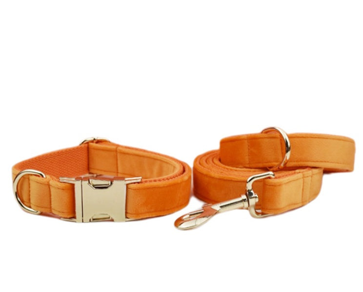 JMT-394954 Velvet Pet Collar and Leash Set with Bow Tie - Adjustable Sizes XS to XL