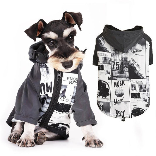 JMT-395082 Reflective Raincoat for Pets, Cotton Dog Jacket - Winter Warm Tide, Multiple Sizes & Colors Available