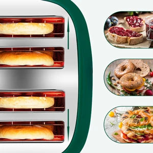 JMT-395274 Stainless Steel 4-Slice Electric Toaster with Sandwich Function and Bread Oven