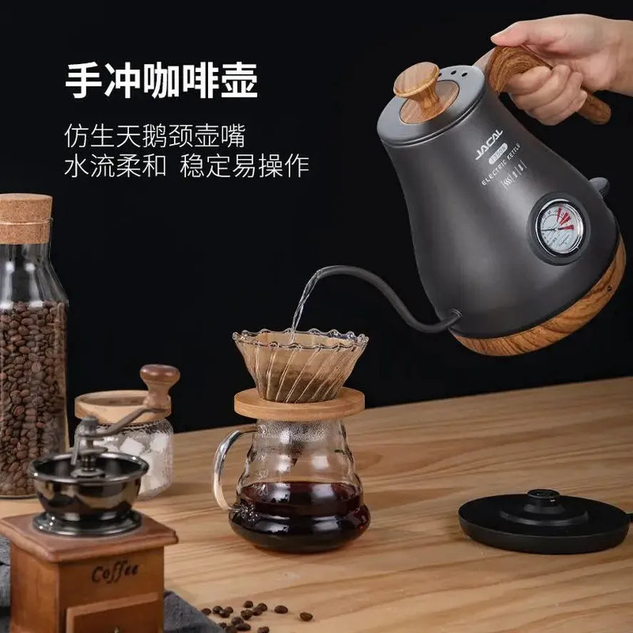 JMT-395722 Gooseneck Electric Cordless Kettle in Stainless Steel for Precise Brewing