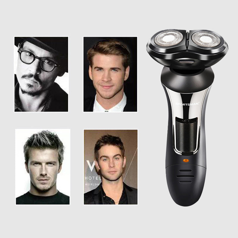 JMT-395850 3-in-1 Rechargeable Electric Rotary Shaver with Floating Cutting Heads for Comfortable Shaving