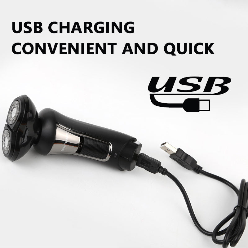 JMT-395850 3-in-1 Rechargeable Electric Rotary Shaver with Floating Cutting Heads for Comfortable Shaving