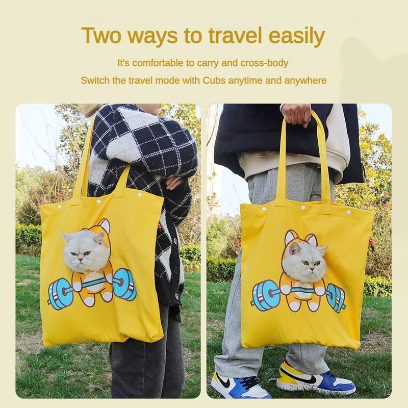 JMT-395850 Portable Canvas Pet Carrier Bag for Cats and Dogs with Exposed Head Design, Ideal for Outdoor Travel