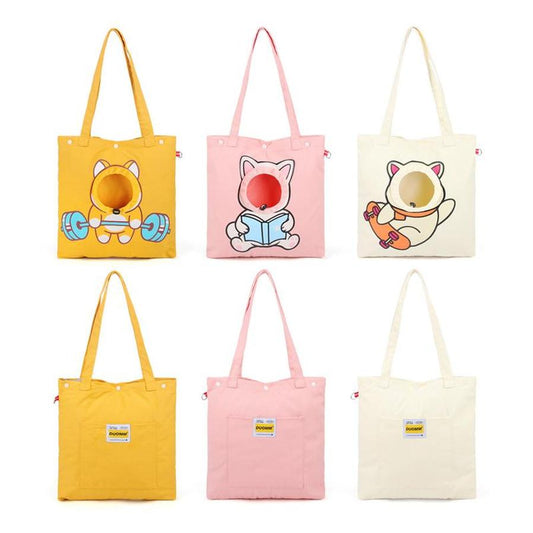 JMT-395850 Portable Canvas Pet Carrier Bag for Cats and Dogs with Exposed Head Design, Ideal for Outdoor Travel